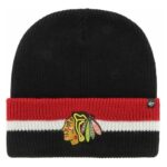 stylová zimní čepice CHICAGO BLACKHAWKS ´47 BRAND SPLIT CUFF KNIT BKA