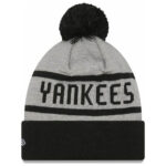 zadní strana zimní čepice NY YANKEES NEW ERA JAKE CUFF BEANIE BLACK/GREY